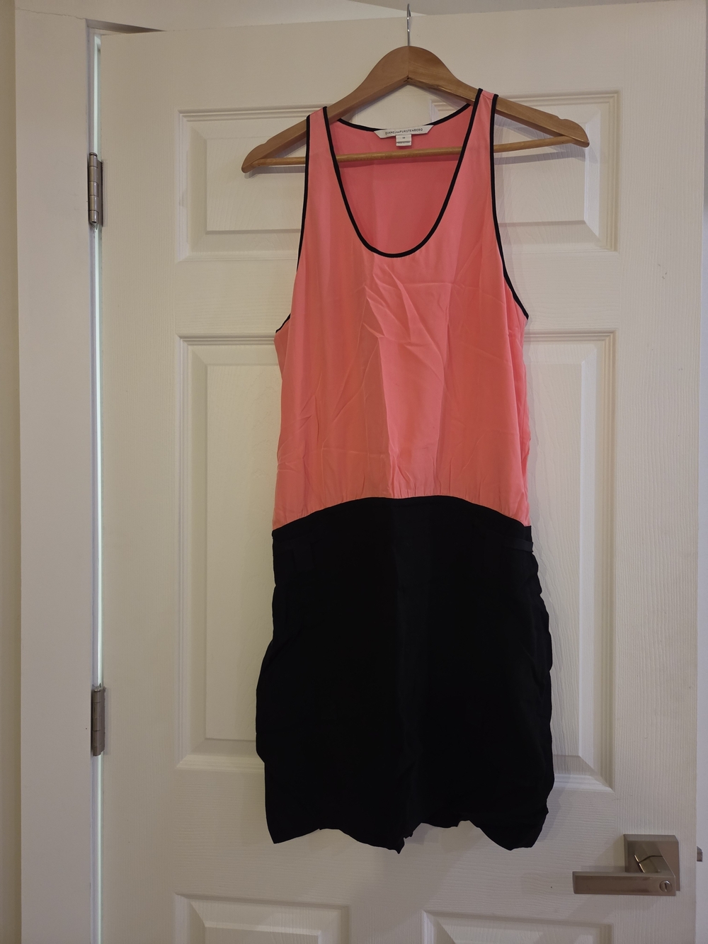 Diane Von Furstenberg Coral Tank Dress with Black Shirt